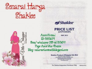 Senarai Harga Shaklee